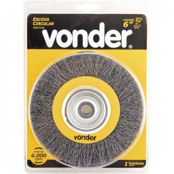 Escova circular 6" x 3/4" x 1/2" Vonder - 2