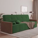 Ver imagem 1 de Sofa Cama 4 Lugares Retrátil e Reclinável Paris 2m Veludo Verde