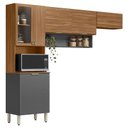 Ver imagem 1 de Kit para Cozinha Compacta Alba Amêndola Grafito Prime Tx - Demóbile
