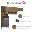 Ver imagem 3 de Kit para Cozinha Compacta Alba Amêndola Grafito Prime Tx - Demóbile