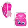 Mochila Infantil Zoo Tema Bichinhos Bolso Lateral Escolar Passeio Mpetsp Turminha Happy Rosa - 5