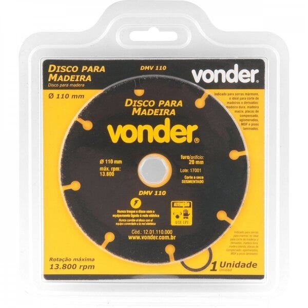 Disco de corte para madeira 110 mm DMV 110 Vonder - 3