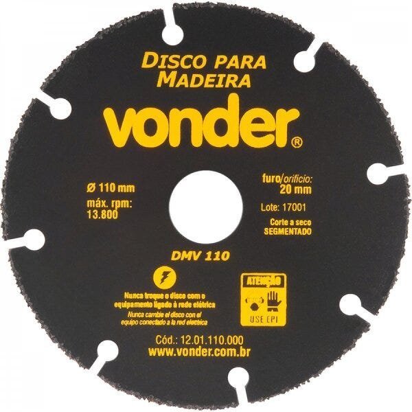 Disco de corte para madeira 110 mm DMV 110 Vonder - 1