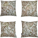 Ver imagem 1 de Kit 4 Capas de Almofada Impermeável Estampa Digital 100% Algodão Folhas Marrom 43CMX43CM