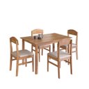 Ver imagem 2 de Conjunto Mesa de Jantar Retangular 120cm 4 Cadeiras Madeira Maciça Capri Amêndoa Cbmj4c120