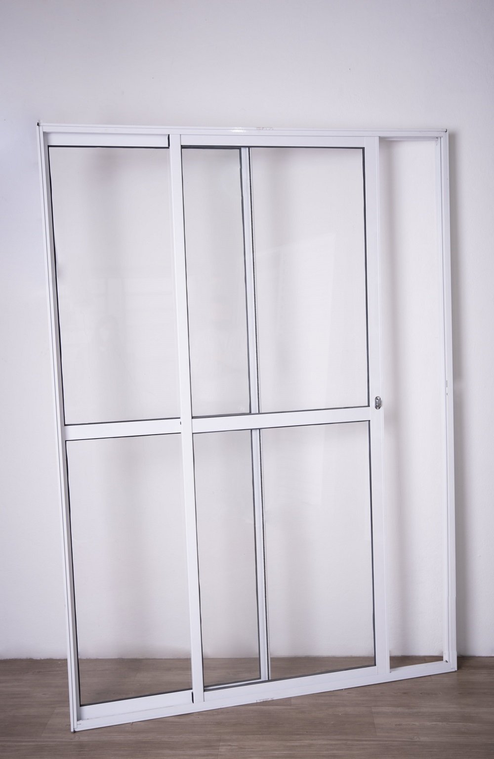 Porta Balcão de Aluminio branco 02 folhas C/Vidro:2,10X1,50/2,10X1,50