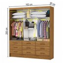 Ver imagem 5 de Guarda-roupa Solteiro Sevilha 3 Portas 9 Gavetas com Espelho Cinamomo - Carioca Móveis