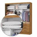 Ver imagem 7 de Guarda-roupa Solteiro Sevilha 3 Portas 9 Gavetas com Espelho Cinamomo - Carioca Móveis