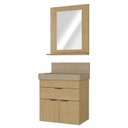 Ver imagem 2 de Conjunto para Banheiro com Espelheira e Cuba de Porcelanato 60cm Fly Yescasa Wood