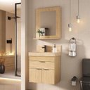Ver imagem 1 de Conjunto para Banheiro com Espelheira e Cuba de Porcelanato 60cm Fly Yescasa Wood