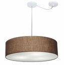 Ver imagem 1 de Lustre Pendente Cilíndrico Com Desvio de Centro Vivare Md-4265 Cúpula em Tecido 60x15cm - Bivolt - C