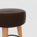 Ver imagem 2 de Kit 2 Banqueta Média Cozinha 60cm Estofada Marrom Café Madeira Maciça Urban