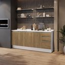 Ver imagem 1 de Balcões de Cozinha 100% Mdf 200cm Branco/nogueira Celeste Kappesberg