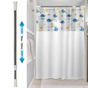 Ver imagem 2 de Kit Varão + Cortina para Box Visor | Cortina Peixes (1,35x2,00m) e Varao Extensivel 70 Ate 120cm Met