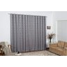 cortina sala quarto tecido jacquard cinza semi blackout 3,00x2,80 - 2