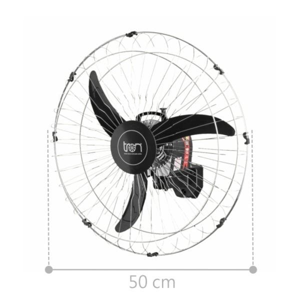 Ventilador Oscilante de Parede Preto Bivolt Grade em Aço Preto - 2