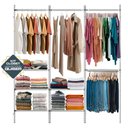 Ver imagem 1 de Aramado Closet Arara Roupas Prateleiras Trilho Parede - 1,90m - Branco