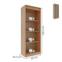 Ver imagem 6 de Armario Multiuso 2 Portas Vidro 160x60 Cm Am3111 Amendoa Tecno Mobili Amendoa