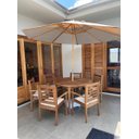 Ver imagem 7 de Conjunto Mesa e 6 Cadeiras Madeira Munik Furo para Ombrelone