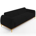 Ver imagem 1 de Sofá 04 Lugares Para Sala de Estar Kiev 260 cm D02 Veludo Preto C-300 - Lyam Decor