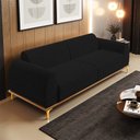 Ver imagem 2 de Sofá 04 Lugares Para Sala de Estar Kiev 260 cm D02 Veludo Preto C-300 - Lyam Decor