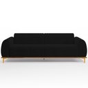 Ver imagem 3 de Sofá 04 Lugares Para Sala de Estar Kiev 260 cm D02 Veludo Preto C-300 - Lyam Decor