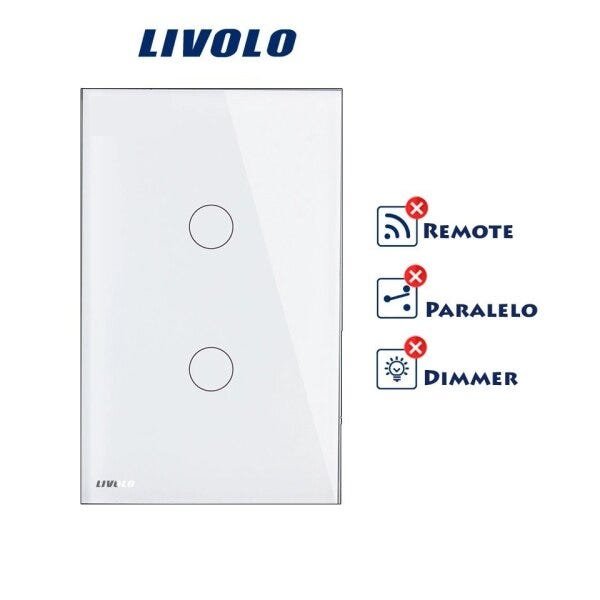 Interruptor Touch Livolo 2 Vias Botões sem Dimmer sem Remote - Branco - 2