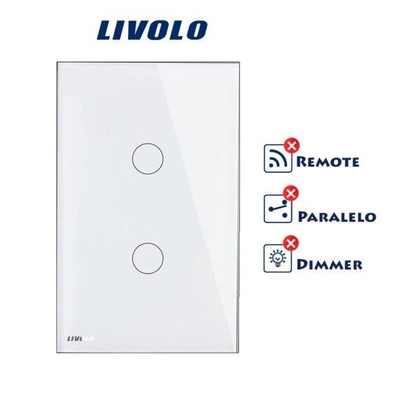 Interruptor Touch Livolo 2 Vias Botões sem Dimmer sem Remote - Preto - 2