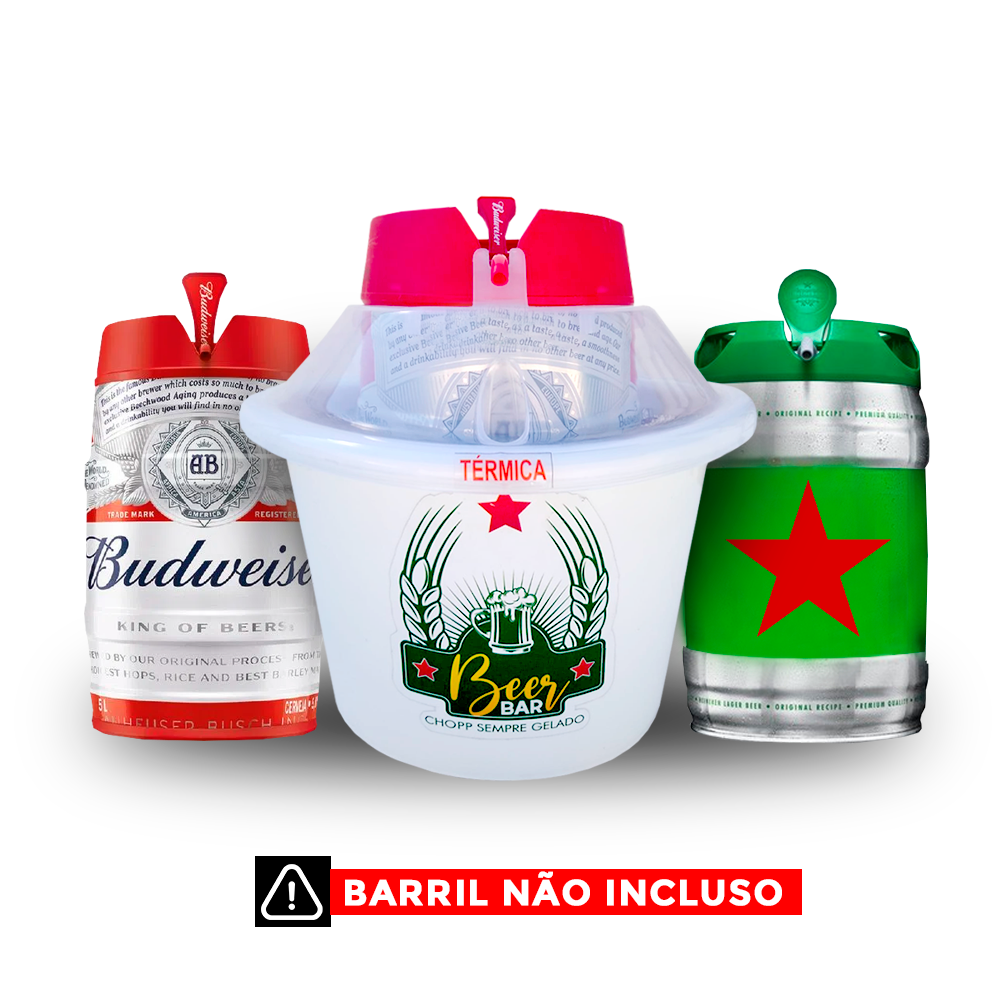 Cooler Portátil Á Gelo Com Manta Térmica Para Barril 5L - Branco Com Tampa Transparente