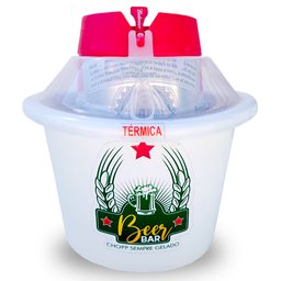 Cooler Portátil Á Gelo Com Manta Térmica Para Barril 5L - Branco Com Tampa Transparente - 2
