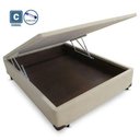 Ver imagem 2 de Cama Baú Casal Bege Belobox Suede 138x188x41