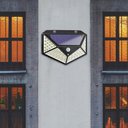 Ver imagem 3 de Luminaria Solar Arandela Kit 10 Uni 100 Leds Iluminaçao Rua Casa Parede Segurança Resistente Ab.midi