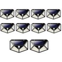 Ver imagem 1 de Luminaria Solar Arandela Kit 10 Uni 100 Leds Iluminaçao Rua Casa Parede Segurança Resistente Ab.midi