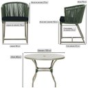 Ver imagem 2 de Mesa com 4 Cadeiras de Jantar Roma 100cm e Noronha em Aluminío Fendi Corda Nautica Estofado 12 Trama