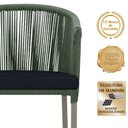 Ver imagem 3 de Mesa com 4 Cadeiras de Jantar Roma 100cm e Noronha em Aluminío Fendi Corda Nautica Estofado 12 Trama