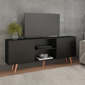 Rack para Sala de TV até 65 Pol. 180 x 79 Cm MDP Preto 0635 MENU