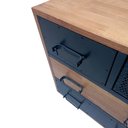 Ver mais imagens de Cômoda Industrial de Madeira Maciça com 4 Rodízios e 4 Gavetas Revestidas de Ferro