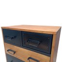 Ver imagem 6 de Cômoda Industrial de Madeira Maciça com 4 Rodízios e 4 Gavetas Revestidas de Ferro