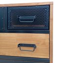 Ver imagem 2 de Cômoda Industrial de Madeira Maciça com 4 Rodízios e 4 Gavetas Revestidas de Ferro