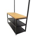 Ver imagem 3 de Cabideiro Industrial - Assento de Madeira, 5 Ganchos e 2 Prateleiras de Chapas de Ferro