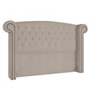 Ver imagem 1 de Cabeceira Cama Box Casal com Tachas 140 cm Sofia P05 Linho Creme - Lyam Decor