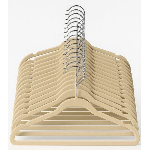 Kit 50 Cabide Infantil Veludo Antideslizante Ultra Fino Moderno