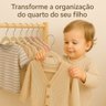 Kit 50 Cabide Infantil Veludo Antideslizante Ultra Fino Moderno Bege - 8