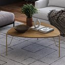 Ver imagem 2 de Mesa de Centro para Sala de Estar Alta Pés Industrial Dourado Alef I03 Louro - Lyam Decor
