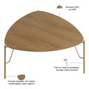 Ver imagem 3 de Mesa de Centro para Sala de Estar Alta Pés Industrial Dourado Alef I03 Louro - Lyam Decor
