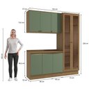 Ver imagem 4 de Armário de Cozinha Compacta 100% Mdf 192cm Nogueira/verde Celeste Kappesberg