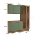 Ver imagem 3 de Armário de Cozinha Compacta 100% Mdf 192cm Nogueira/verde Celeste Kappesberg