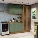 Ver imagem 1 de Armário de Cozinha Compacta 100% Mdf 192cm Nogueira/verde Celeste Kappesberg