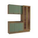 Ver imagem 2 de Armário de Cozinha Compacta 100% Mdf 192cm Nogueira/verde Celeste Kappesberg