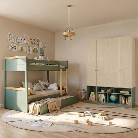 Quarto Completo com Guardar-Roupa Curió e Treliche Petit Casatema MadeiraOriginals